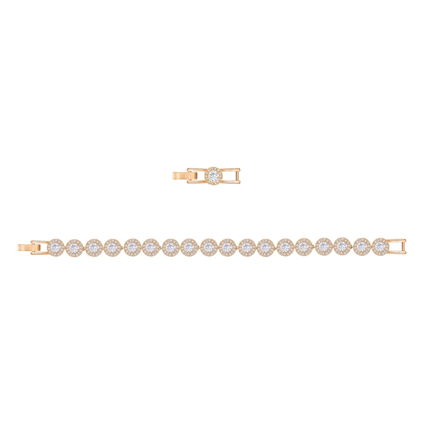 Swarovski Una Angelic Armband, Rund, Weiss, Roségold-Legierungsschicht