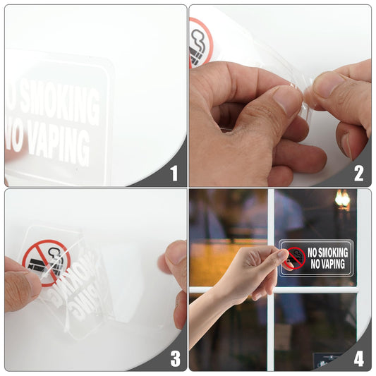 YIKIADA No Smoking No Vaping Schild Vinyl 10 × 5 CM Selbstklebend Rauchen Verboten Aufkleber Rauchverbot Warnzeichen Zigaretten Verbotszeichen für Außen und Innen 10 Stück