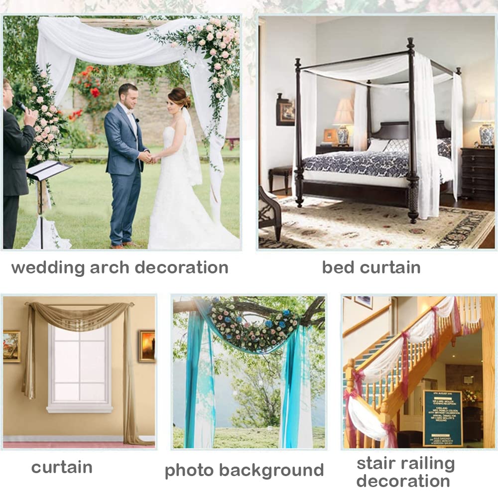 Tüll Fotovorhang Hintergrund Vorhäng,Hochzeitsbogen Deko Tüllstoff Hochzeit Bogenvorhäng Freihandbogen Querbehang Deko Gardine Vorhang für Babyparty Party Hochzeit Torbogen Zeremonie,70*550cm Hellblau