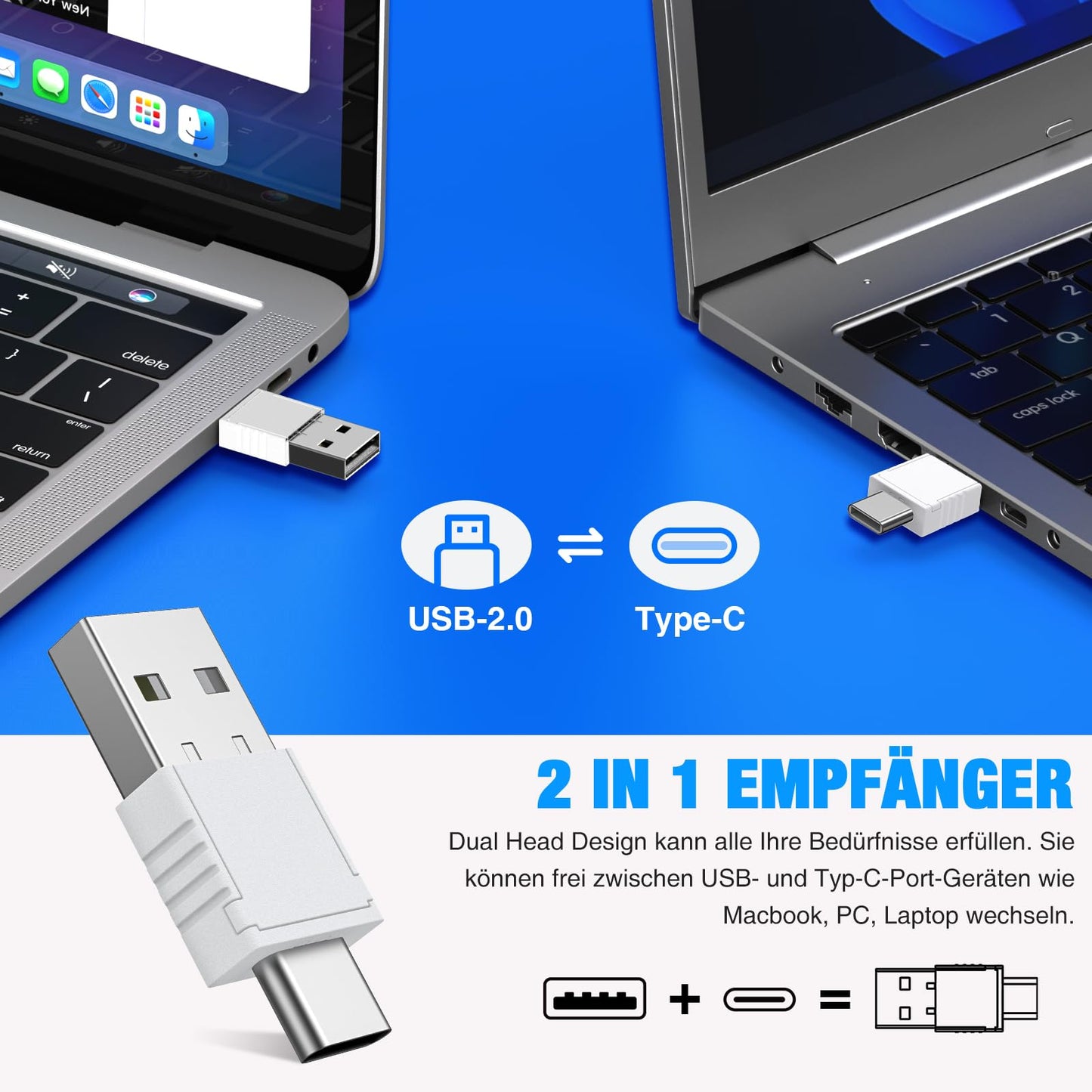 HELLCOOL USB C Presenter, 2.4 GHz Kabellose Roter Laserpointer, Hyperlink, Switch Windows, Lautstärkeregelung, 2 Wochen Spieldauer, Batterieanzeige, Präsentation für Windows 7/10/11, Macbook