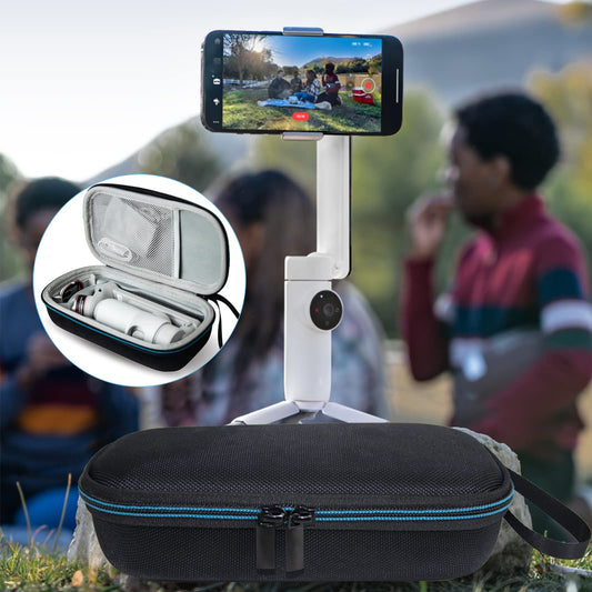 XINGFUDAO Hartschalenkoffer kompatibel mit Insta 360 Flow Pro/Insta 360 Flow AI-Powered Smartphone Stabilizer Set, Stoßfest Schützende Selfie Stick Tasche mit Band Leicht zu Tragen für Die Reise