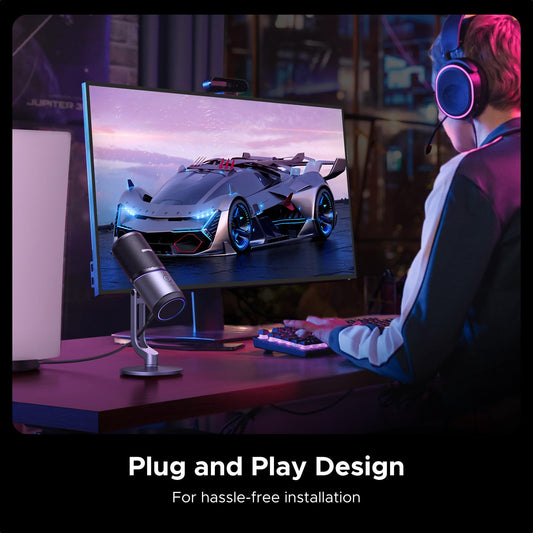 UGREEN Mikrofon Gaming für PC USB Microphone mit RGB Licht 24bit/96kHz Stummschalttaste Gaming Mic für PS5 /PS4 Kondensatormikrofon für Streaming, Gaming, Podcasting, Aufnahme, Laptop