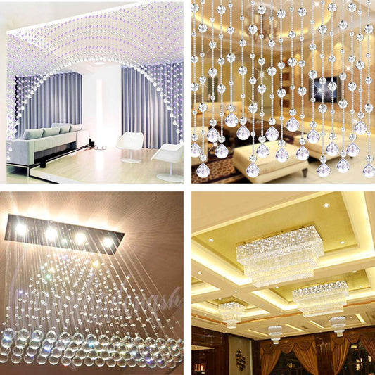 Adwikoso 1Pcs 80mm Kristallkugel Prisma Anhänger Glas Kronleuchter Hängende Anhänger Feng Shui Sonnenfänger Hochzeit Fensterdekoration mit 1Pcs rotem Seil (80mm, 1)