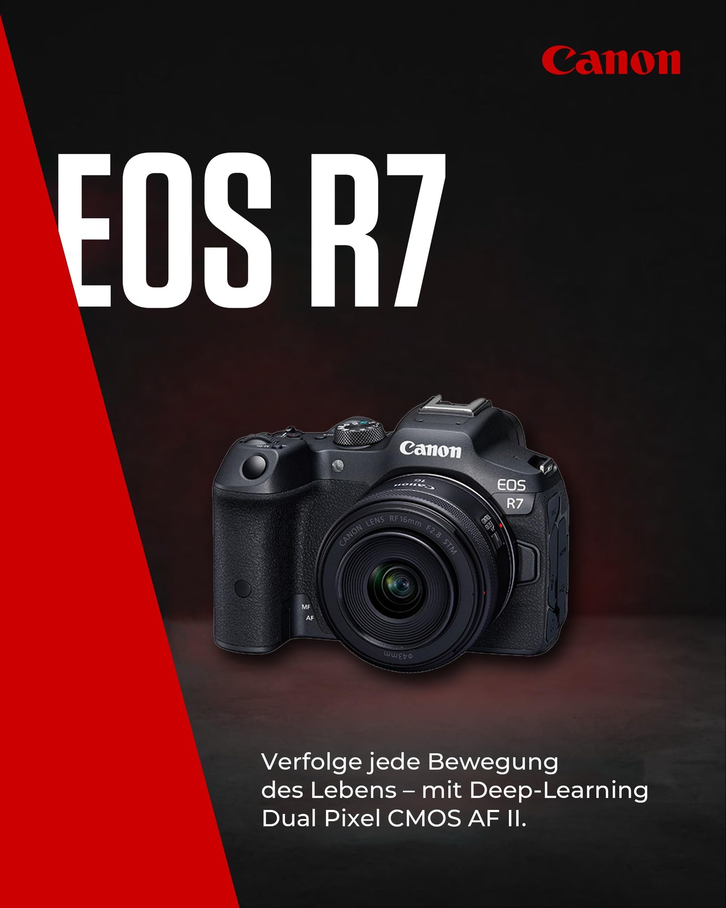 Canon EOS R7 Kamera spiegellose Camera (DSLR Upgrade, Hybridkamera, 4K/30p Videoaufnahmen, bis zu 15 B/s, WLAN, Deep-Learning Dual Pixel CMOS AF II Fokussystem) schwarz