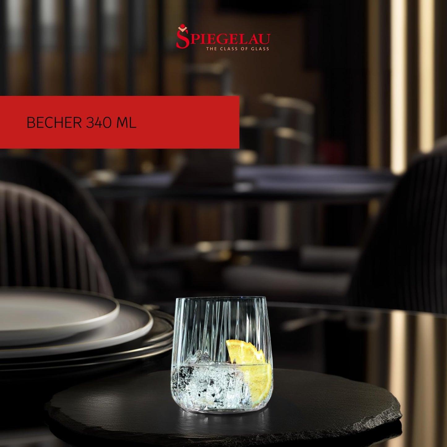 Spiegelau 4-teiliges Gläser Set, 340 ml, LifeStyle, 4450175, Trinkgläser aus Kristallglas, Tumbler spülmaschinenfest