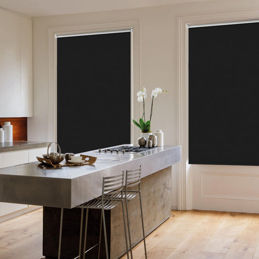 Verdunkelungsrollo ohne Bohren Klemmrollos für Fenster ohne Bohren Schwarz B45 x H170cm-Stoffbreite 40cm Thermorollo Sichtschutz Sonnenschutz Fenster Rollo innen Fenster ohne Bohren