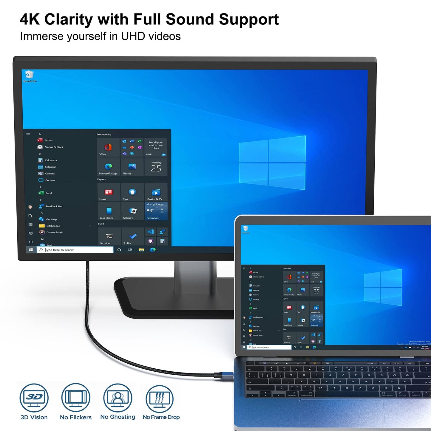 BENFEI USB C auf DisplayPort Kabel 0,9M (4K@144Hz/120Hz/60HZ, 2K@240Hz/144Hz), USB Typ C (Thunderbolt 5/4/3) zu DisplayPort Kabel für iPhone 15 Pro/Max MacBook Pro/Air 2023 iPad Pro iMac S23 XPS 17