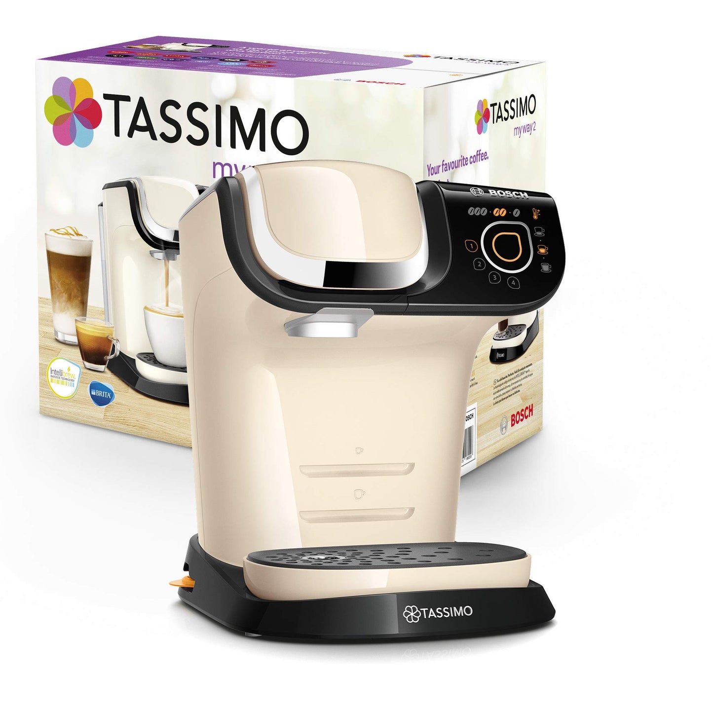 Bosch Tassimo My Way 2 Kapselmaschine TAS6507, Creme, mit BRITA Wasserfilter, Personalisierbare Getränke, über 70 Spezialitäten, 1.500 Watt
