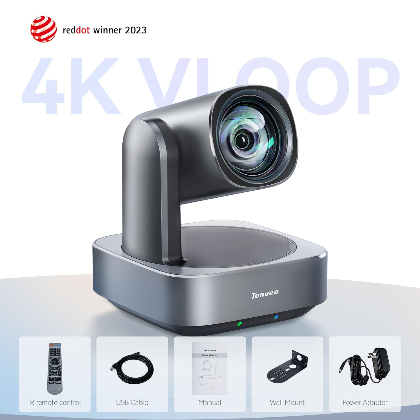 Tenveo 4K PTZ Kamera Streaming Kamera HDMI/USB3.0/PoE/ RJ45 Konferenzkamera 12x Optical Zoom Kamera Weiter Betrachtungswinkel YouTube/OBS Live Streaming and Skype/Zoom