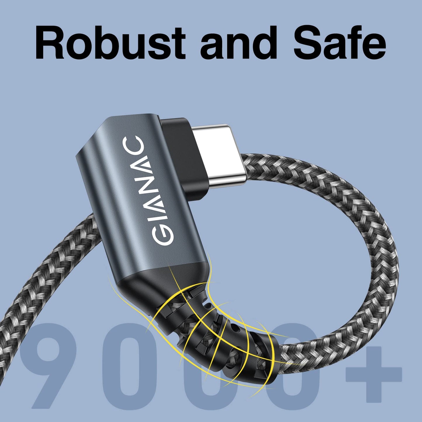 100W USB C auf USB C Kabel 1M,90 Grad Schnellladekabel PD 5A USB Typ C Ladekabel mit E-Mark Chip für Macbook Pro;MacBook Air;iPad Pro;Samsung Galaxy;Huawei;ChromeBook Pixel;Tablet Google