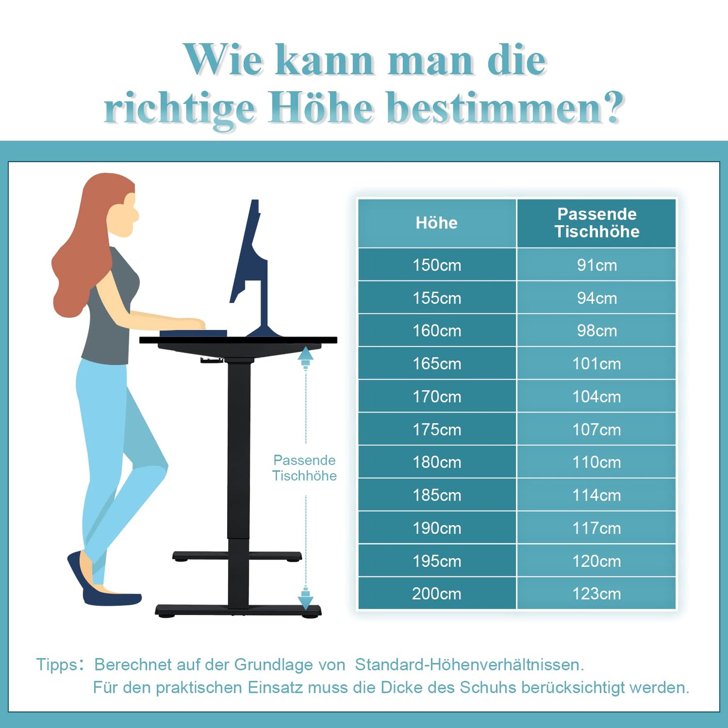 Homall Höhenverstellbarer Tischgestell mit 2 Motoren, Elektrisches Schreibtischgestell bis 120 kg, Schwarz, 73-120 cm