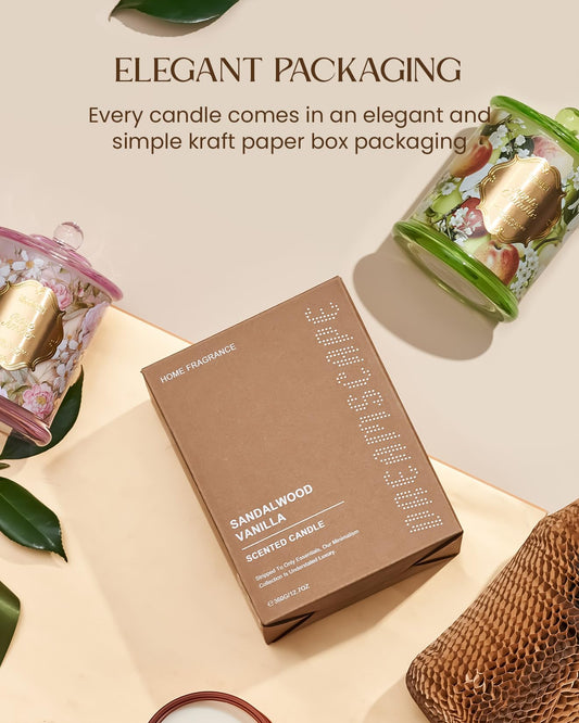 M&SENSE Duftkerze im Glas Rose & Bernstein Kerzeduft 500g Kerze mit langer Brenndauer über 60 Stunden Sauber Verbrennung romantische Heimdeko und Geschenk für Frauen