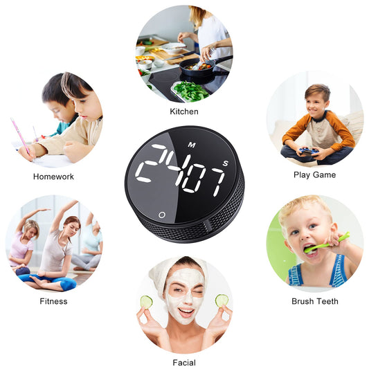 AVINIA Küchentimer Große LED Magnetischer Digitaler Countdown Countup Timer Visuelle Timer Einfach für Kinder Senioren Lehrer und für das Klassenzimmer Hausaufgaben Kochen Fitness Backen Lernen