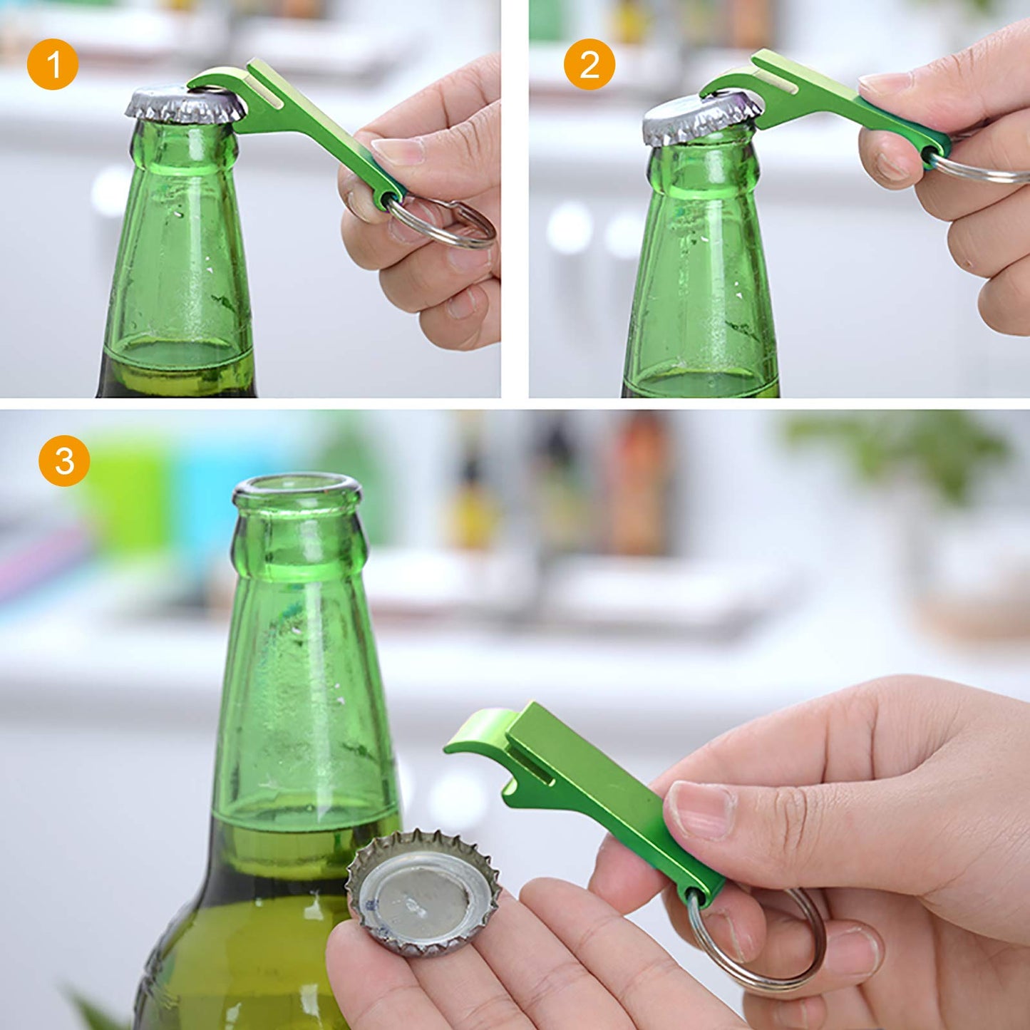 16 Stück Flaschenöffner Schlüsselanhänger Aluminium Bierflaschenöffner Mini Bier Getränkebehälter öffner Pocket mit Metall Schlüsselanhänger 8 Farben Bottle Opener für Verschiedene Getränke Flasche