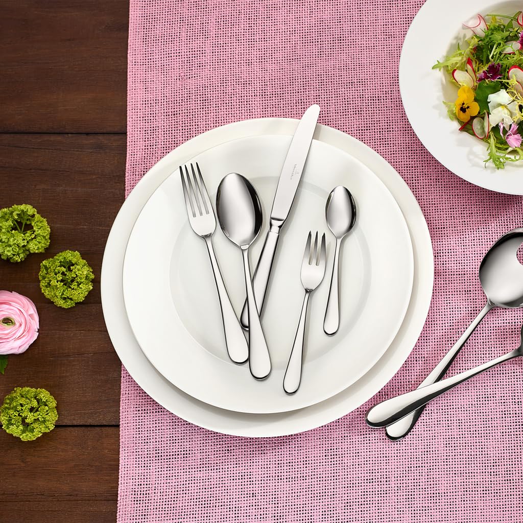 Villeroy & Boch – Oscar Besteckset 30 tlg. Silber/Platin, Spülmaschinenfest, Rostfrei, Besteck Set 30 teilig, Essbesteck, Gabel, Messer, Löffel, Essbesteck Set, Edelstahl