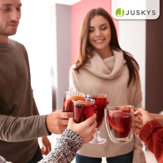 Juskys Teramo Glühweinkocher 10L, Edelstahl, 1500W, mit Zapfhahn, Thermostat 30-110°C, Heißgetränkespender für Glühwein und Punsch