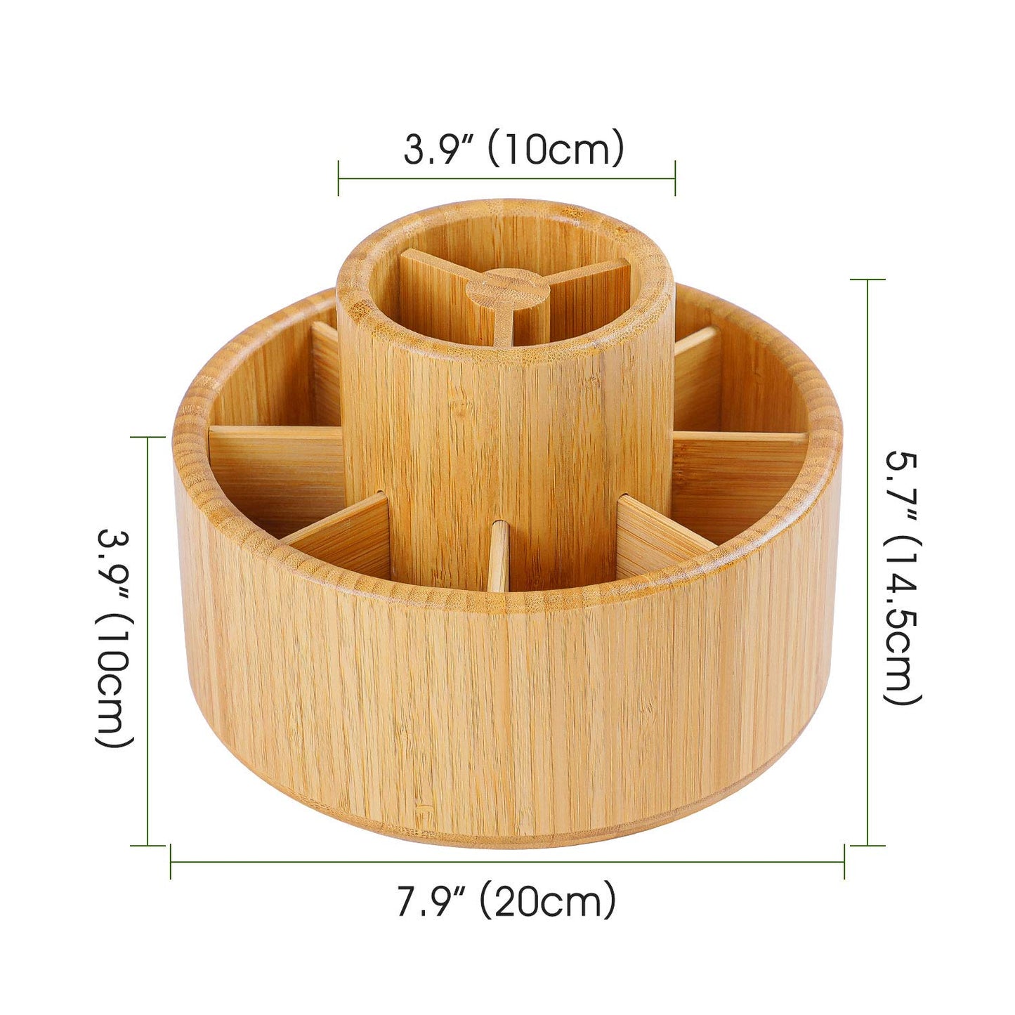 Utoplike Bamboo Desk Organizer, große Kapazität Pen Holder Lagerung für Bleistifte, Farbstifte, Pinsel, 360 Grad drehbar Büro Veranstalter, Holz Farbe