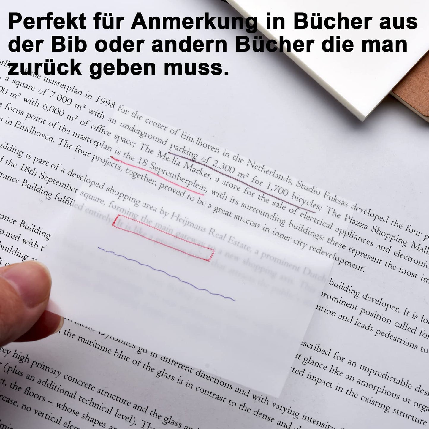 150 Blätter Transparente Haftnotizen, Wasserdichte Selbstklebendes Sticky Notes, Wiederbeschreibbare Notizzettel für Schule/Büro/Hause