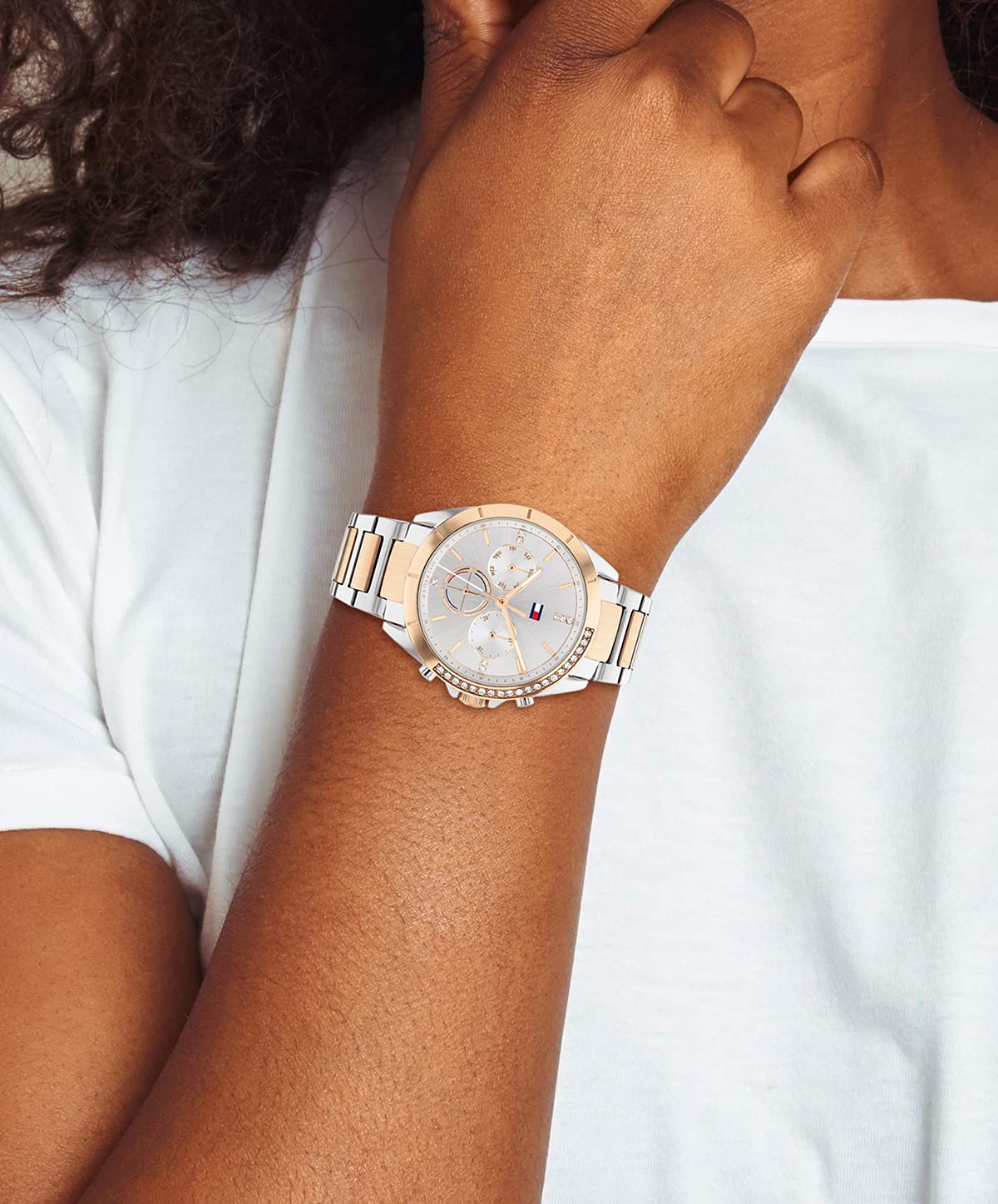 Tommy Hilfiger Multi Zifferblatt Quarz Uhr für Damen mit Edelstahlarmband - Erhältlich aus Gold oder Silber