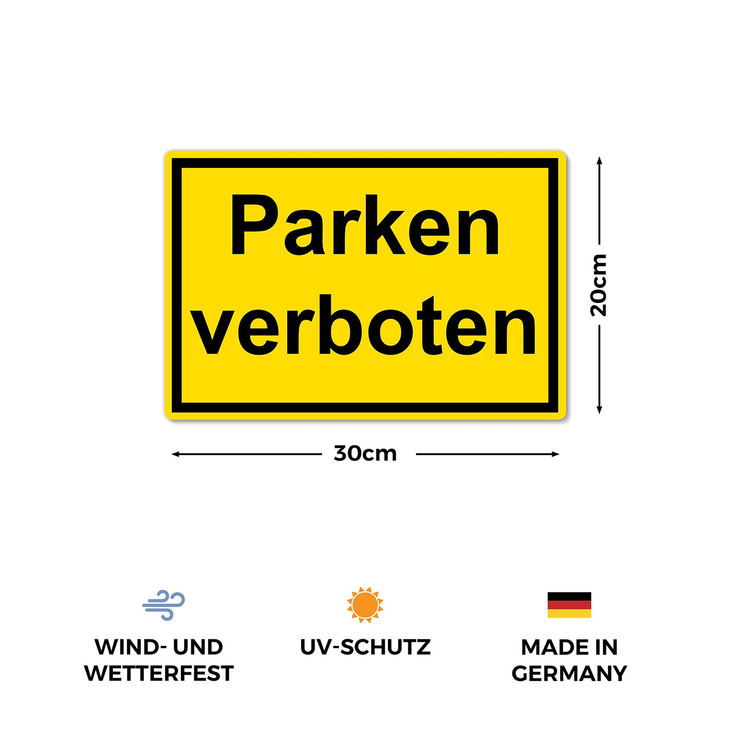 2 Stück Parken verboten Schild 20 x 30 cm aus stabiler PVC Hartschaumplatte 3mm Parkplatzschild mit UV-Schutz von STROBO
