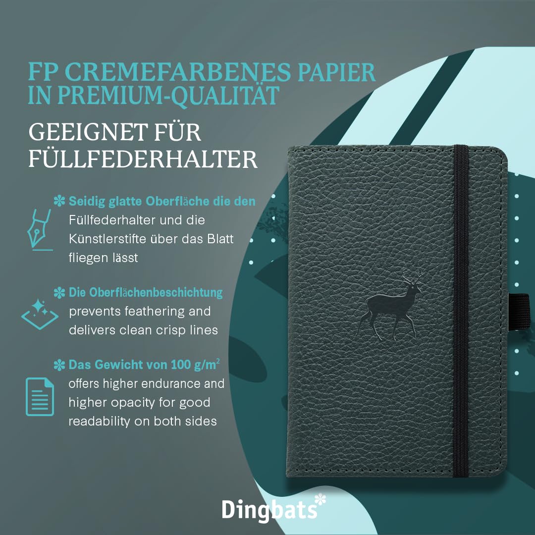 Tierwelt Kleines Notizbuch A6 Blanko - Hardcover PU Leder Journal für Arbeit, Reisen - Elastischer Verschluss, Stifthalter, Lesezeichen