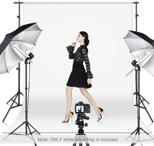 Hintergrund Fotografie Weiß, 3x3m/9.8x9.8ft Anti-Falten White Fotowand Hintergrund Polyester Faltbare Hintergrundstoff für Hintergrundsystem Photo Fotografie Videoaufnahme