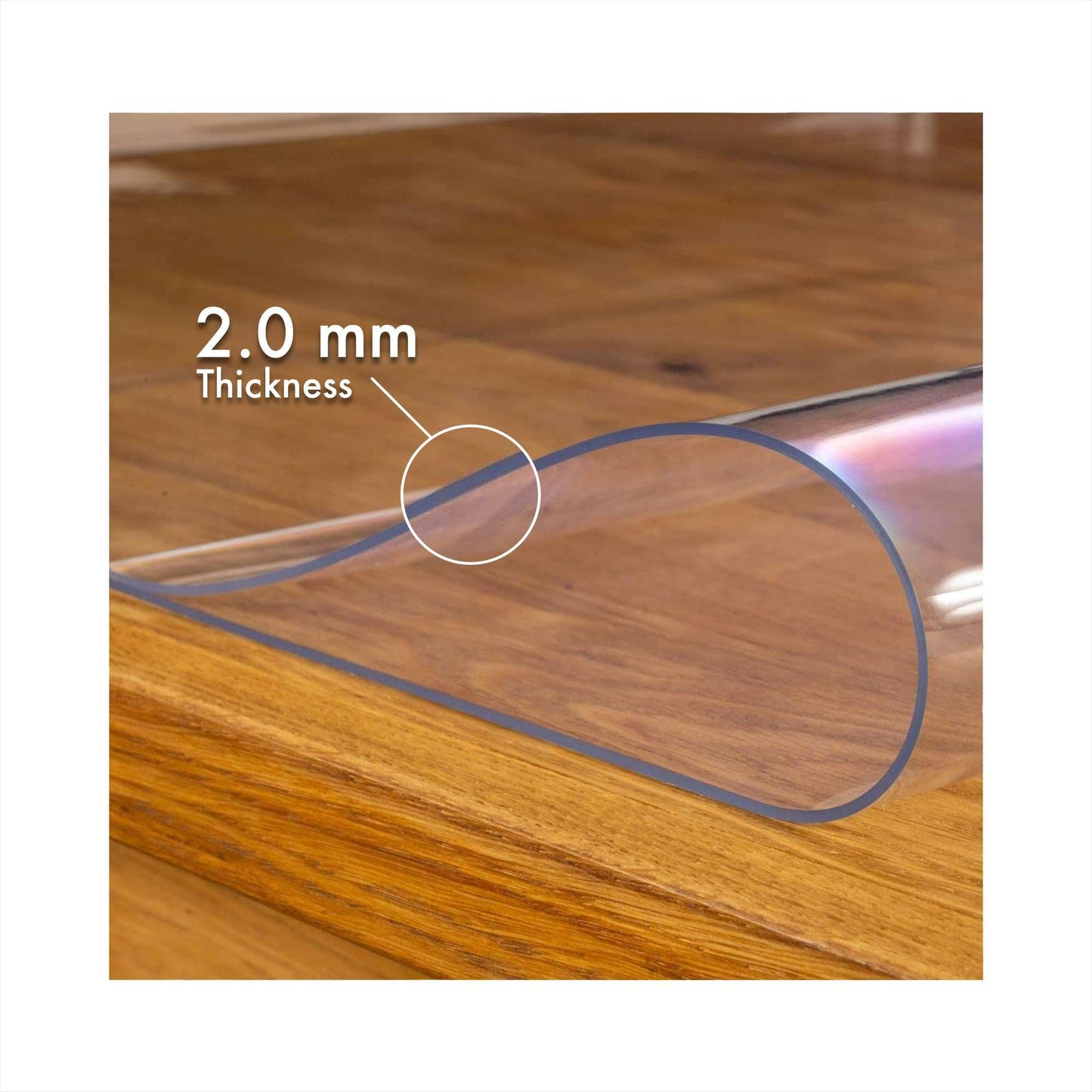 Artwelt Tischdecke Transparent Tischfolie 2.0mm Glasklar Folie Tischschutz Wasserdicht Abwaschbar Polyvinylchloride Folie Wunschmaß Fettdicht Tischschutzfolie (160cm X 90cm)