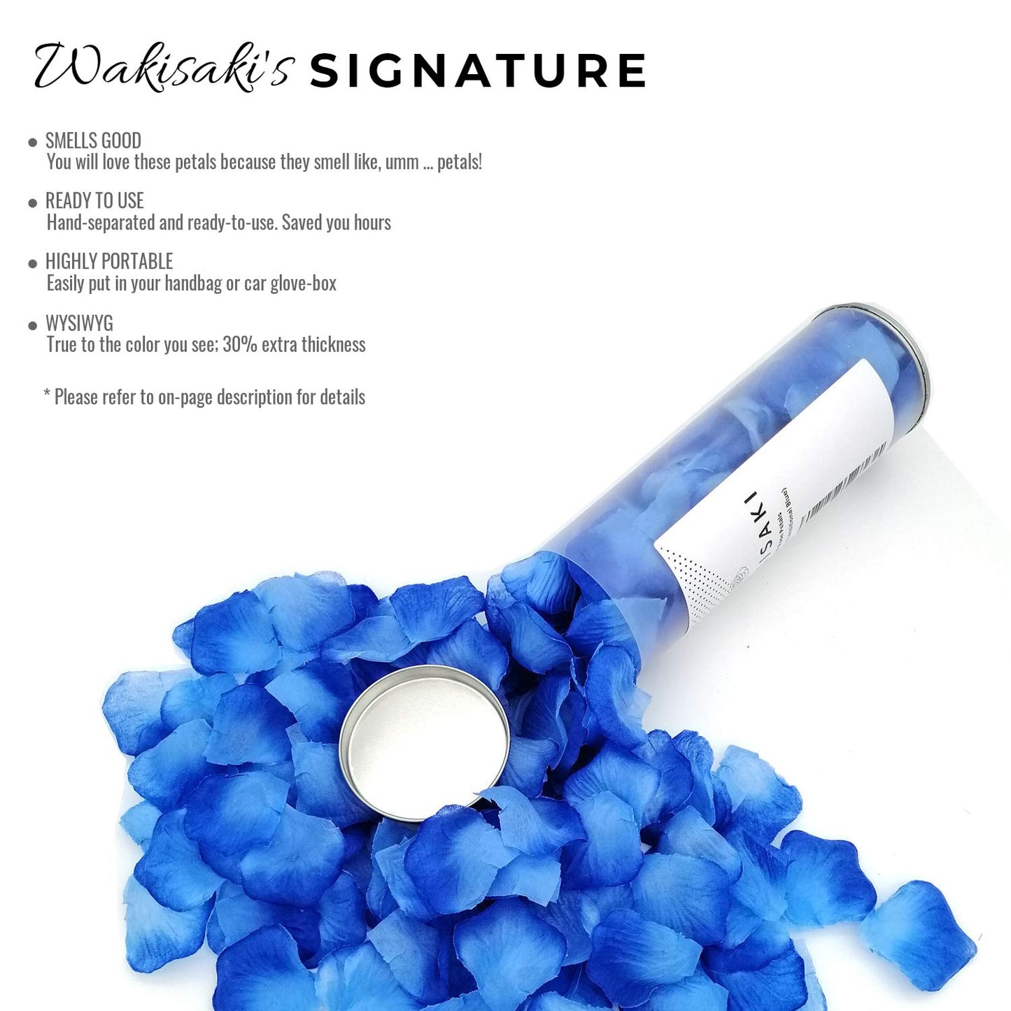 (Getrennt, Desodoriert) Künstliche gefälschte Rosenblätter für Romantische Nacht, Hochzeit, Event, Party, Dekoration, in Loser Schüttung (1000 Stücke, Allmählicher Blau)