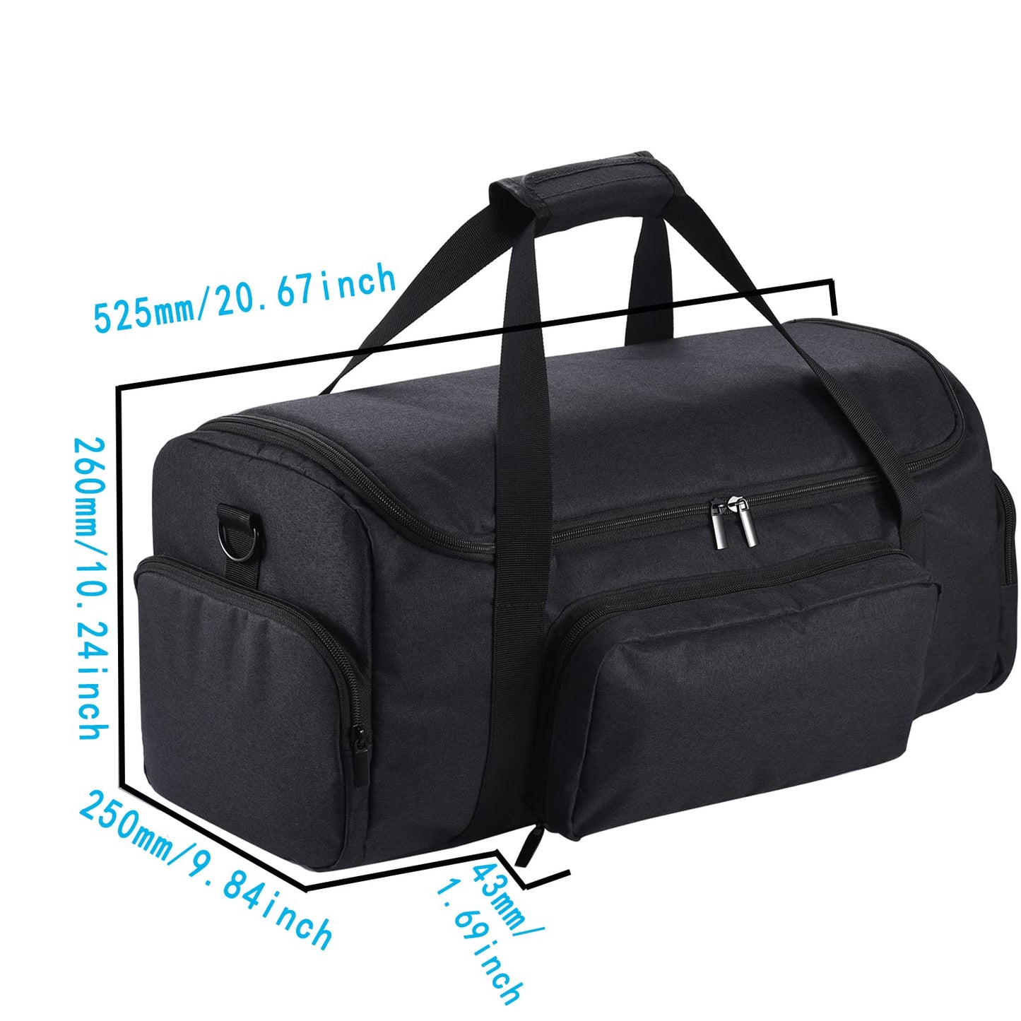 Hzycwgone Tragetasche für JBL PartyBox On-The-Go Party-Lautsprecher Hüllen,PartyBox On-The-Go Umhängetasche, Taschen zusätzliche Aufbewahrungstaschen für Mikrofone,Kabel,Telefon Zubehör (Schwarz)