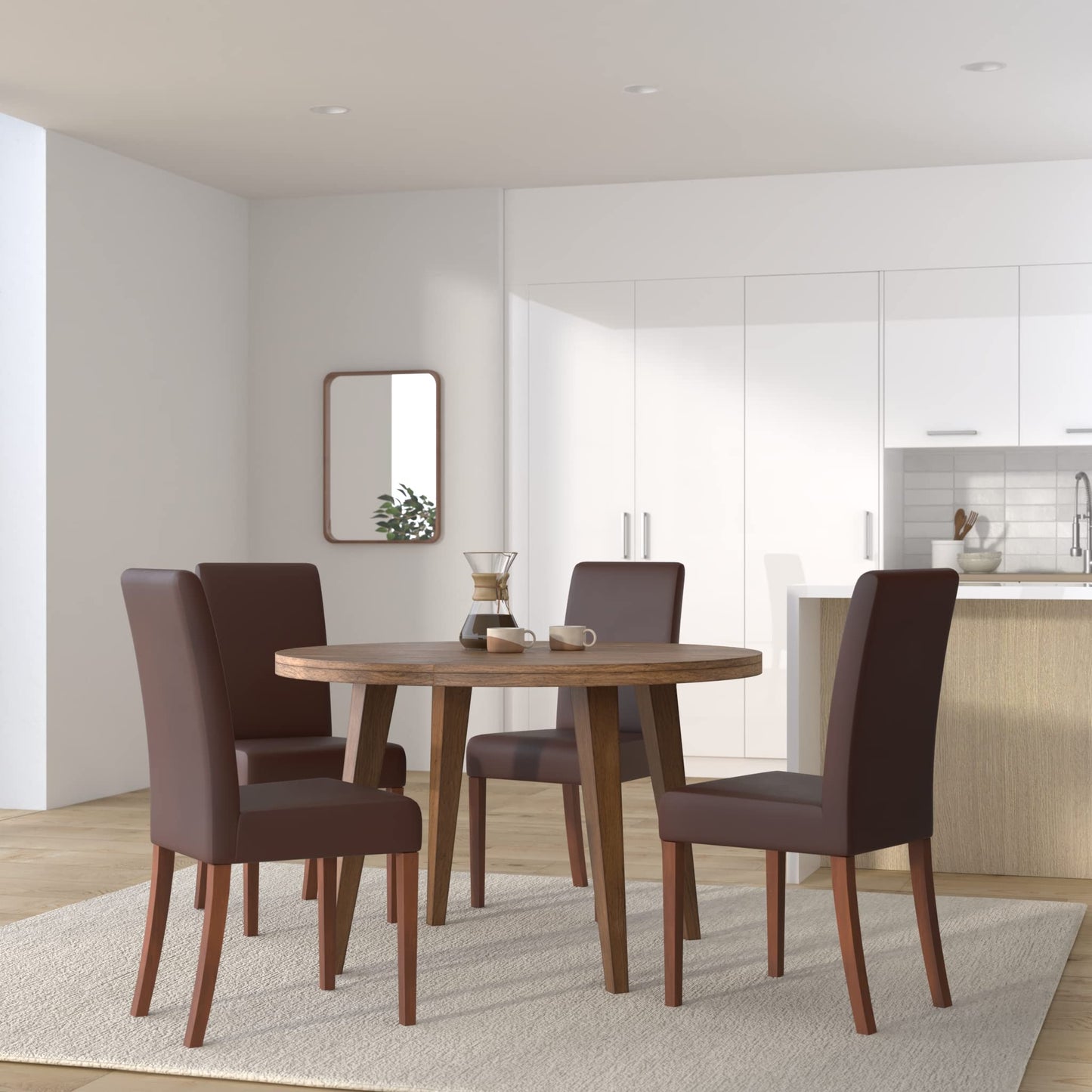 Staboos CH22 Esszimmerstuhle 2er Set Holz Stuhl bis 120 kg - Fertig montiert - Polsterstuhl aus massiv Holz Buche (Nussbaum - Braun)