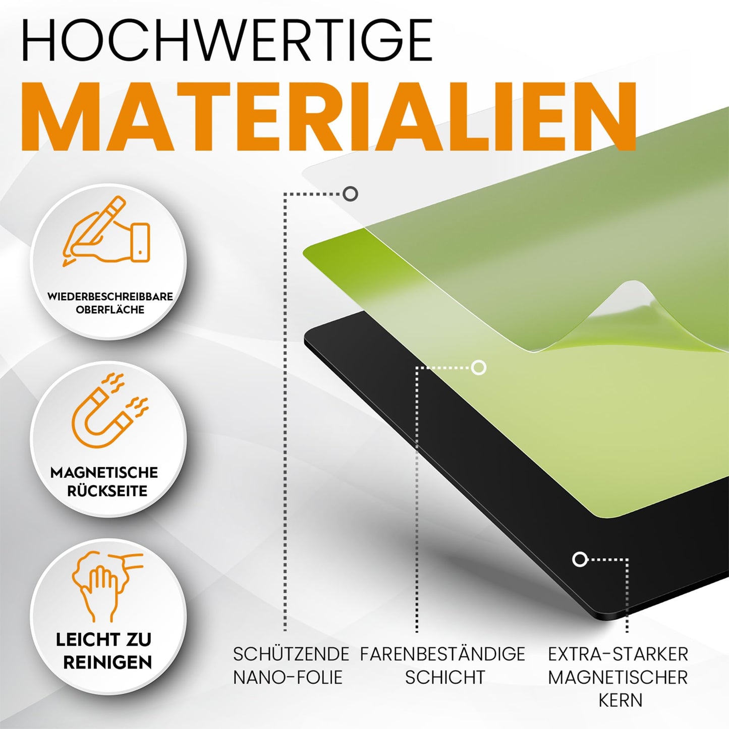ATWAM - 416 Beschreibbare Magnete & Zubehör MEGA Set - Scrum & Kanban - Magnetstreifen Beschreibbar - Für Whiteboard, Magnettafel, Magnetwand & Kühlschrank