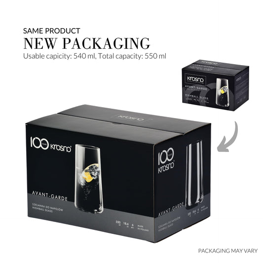 Krosno Highball-Saftglas, 540 ml, Kollektion Avantgarde, perfekt für Zuhause