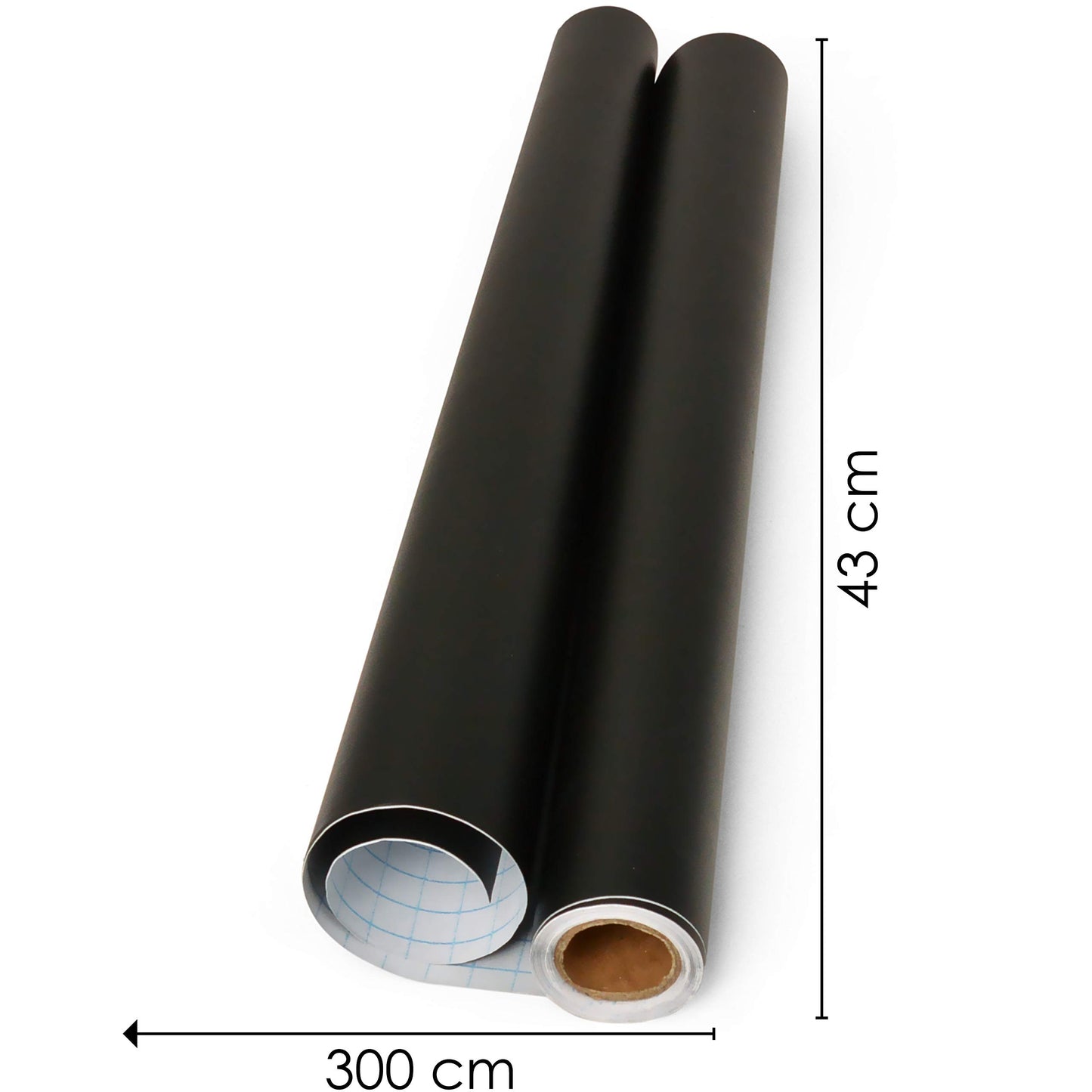 OfficeTree Tafelfolie Selbstklebend Schwarz - 300 x 43 cm - Kreidefolie Selbstklebend - Selbstklebende Tafelfolie Schwarz Matt als Tafel für Wand oder DIY Kreidetafel