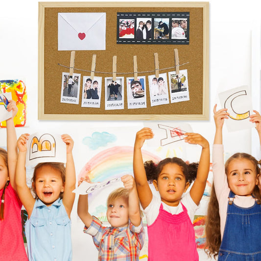 OWLKELA Pinnwand Kork 60x40, Pinnwand Kork Holzrahmen, Pinnwand aus Kork, Korkwand Pinnwand - Befestigungsmaterial und Druckstifte im Lieferumfang Enthalten, Holzrahmen