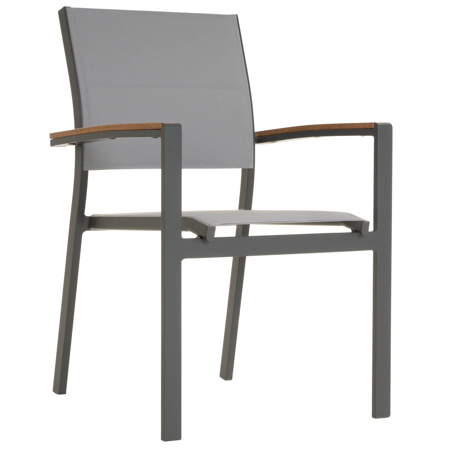 Nexos Trading 9er Set Ausziehbarer Gartentisch Holz Alu mit 8 Stapelstühlen Garten-Garnitur Terrassen-Garnitur Balkon-Garnitur großer Tisch Speisetisch