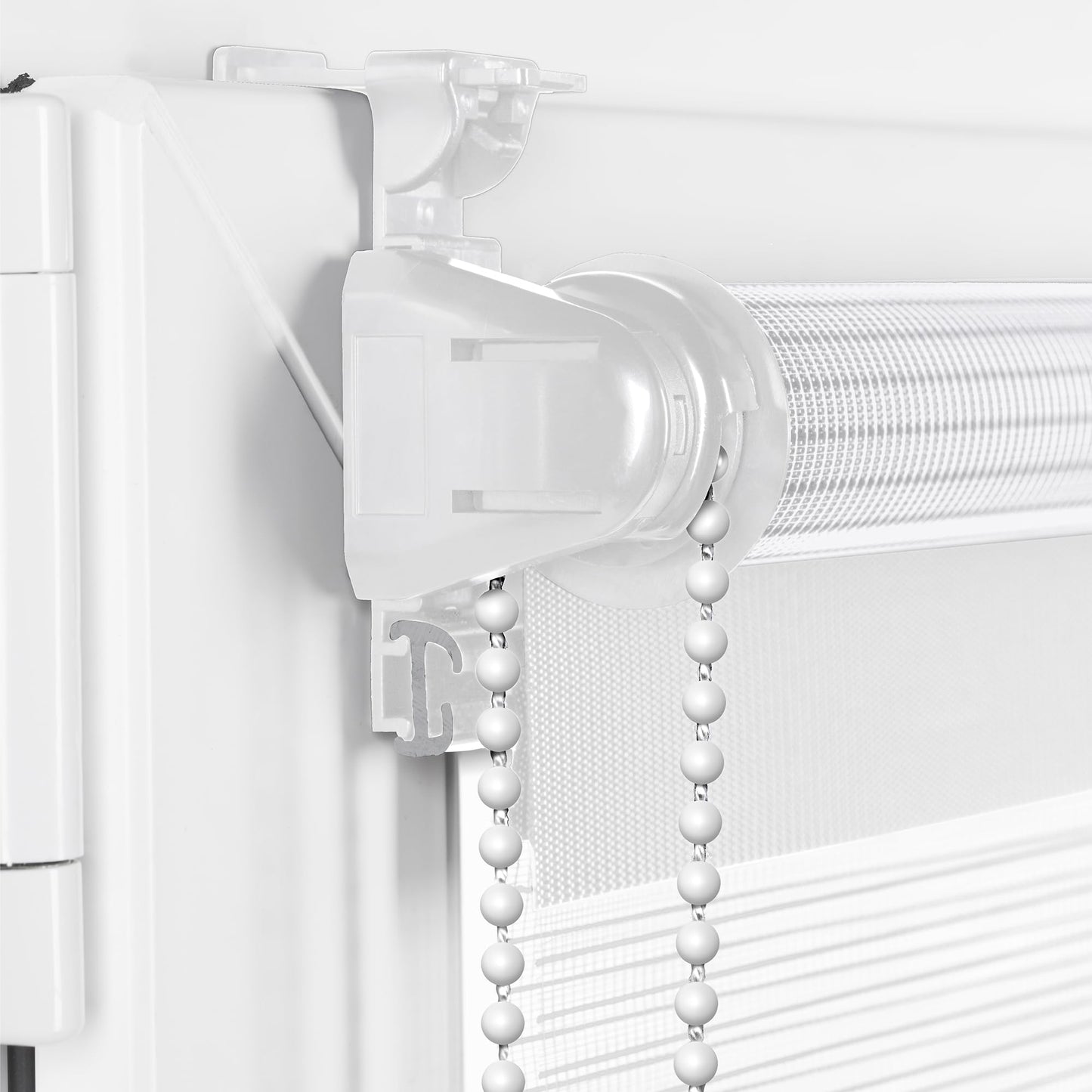 Doppelrollo Klemmfix ohne Bohren 80cm x 130cm Weiß Duo Rollo Klemmrollo Sonnenschutzrollo Fensterrollo für Fenster & Türen Zebrarollo Seitenzugrollo