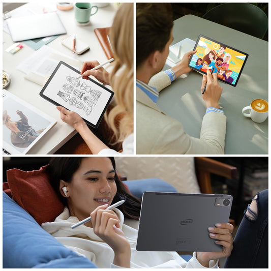 BWJBSW Tablet Android 10.95-Zoll-HD-Display, 4GB RAM,128GB, mit Quad Stereolautsprechern 8000mAh Akku, Schwarz, Wi-Fi, Bluetooth, Type-C