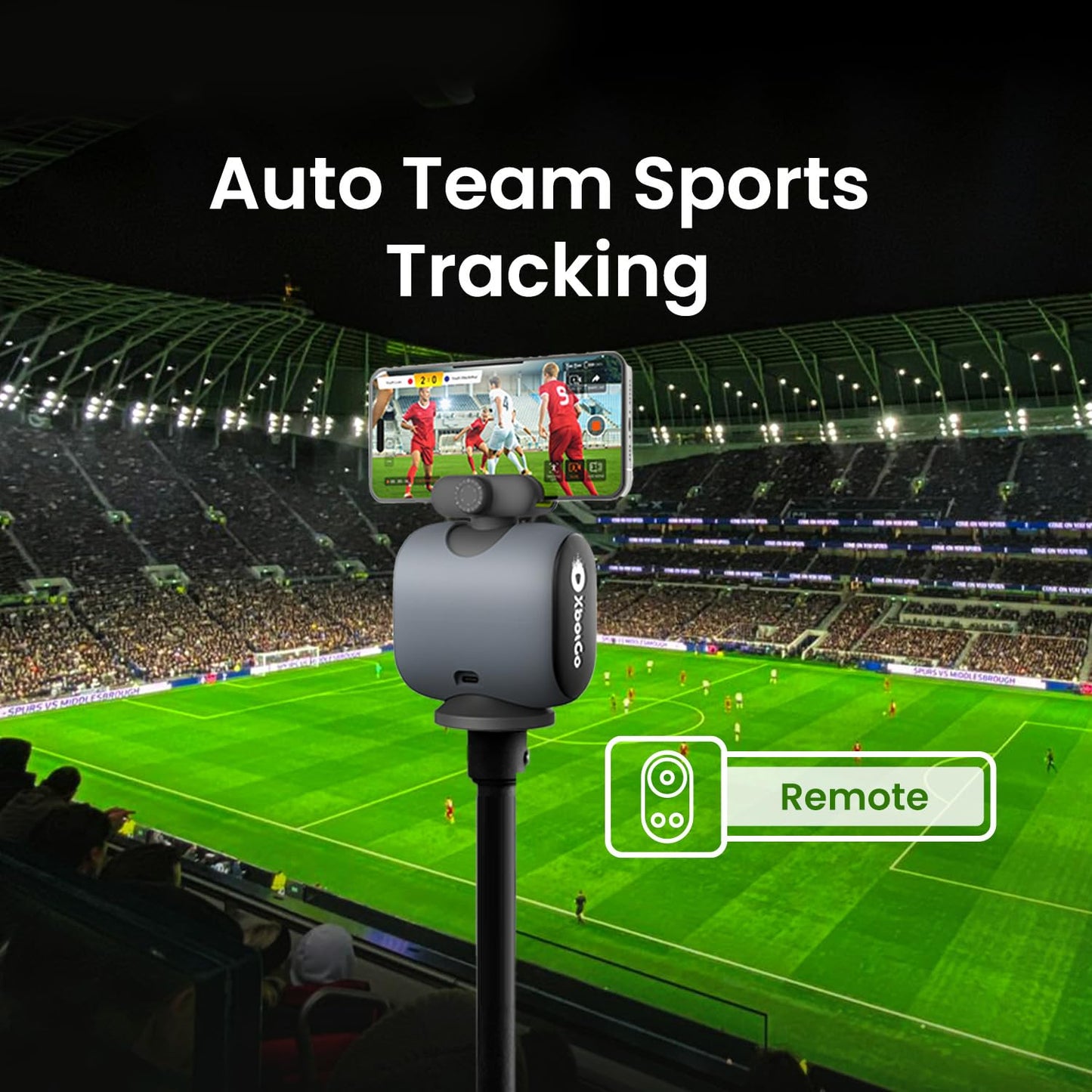 XbotGo Chameleon AI Smarte Sport-Action-Kamera, 360° Tracking Gimbal System für Team- und Spielererkennung, Live-Streaming, Auto-Editing, ohne ABO, Lava Graphite