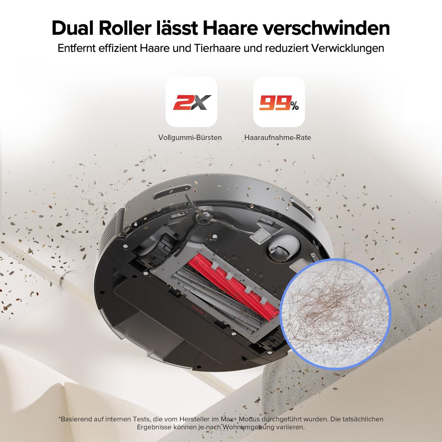 roborock Q5 Max+ Saugroboter mit automatischer Staubentleerung, 5.500 Pa Saugleistung, DuoRoller-Bürste, bis zu 7 Wochen freihändige Reinigung, PreciSense LiDAR-Navigation, App&Sprachsteuerung,Schwarz