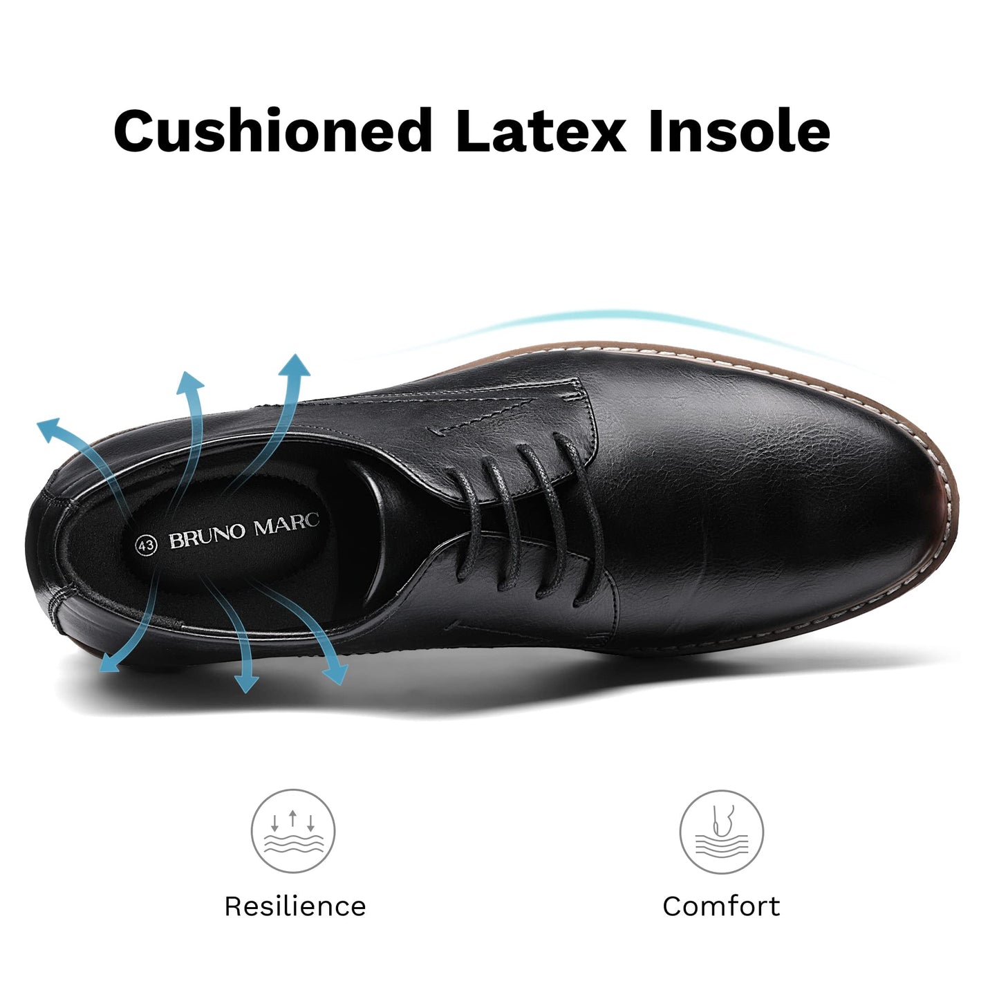 Bruno Marc Herren Anzugschuhe Klassischer Business Lederschuhe Schnürhalbschuhe Derby Oxfords Schuhe SCHWARZ 41 (EUR) SBOX2215M-E