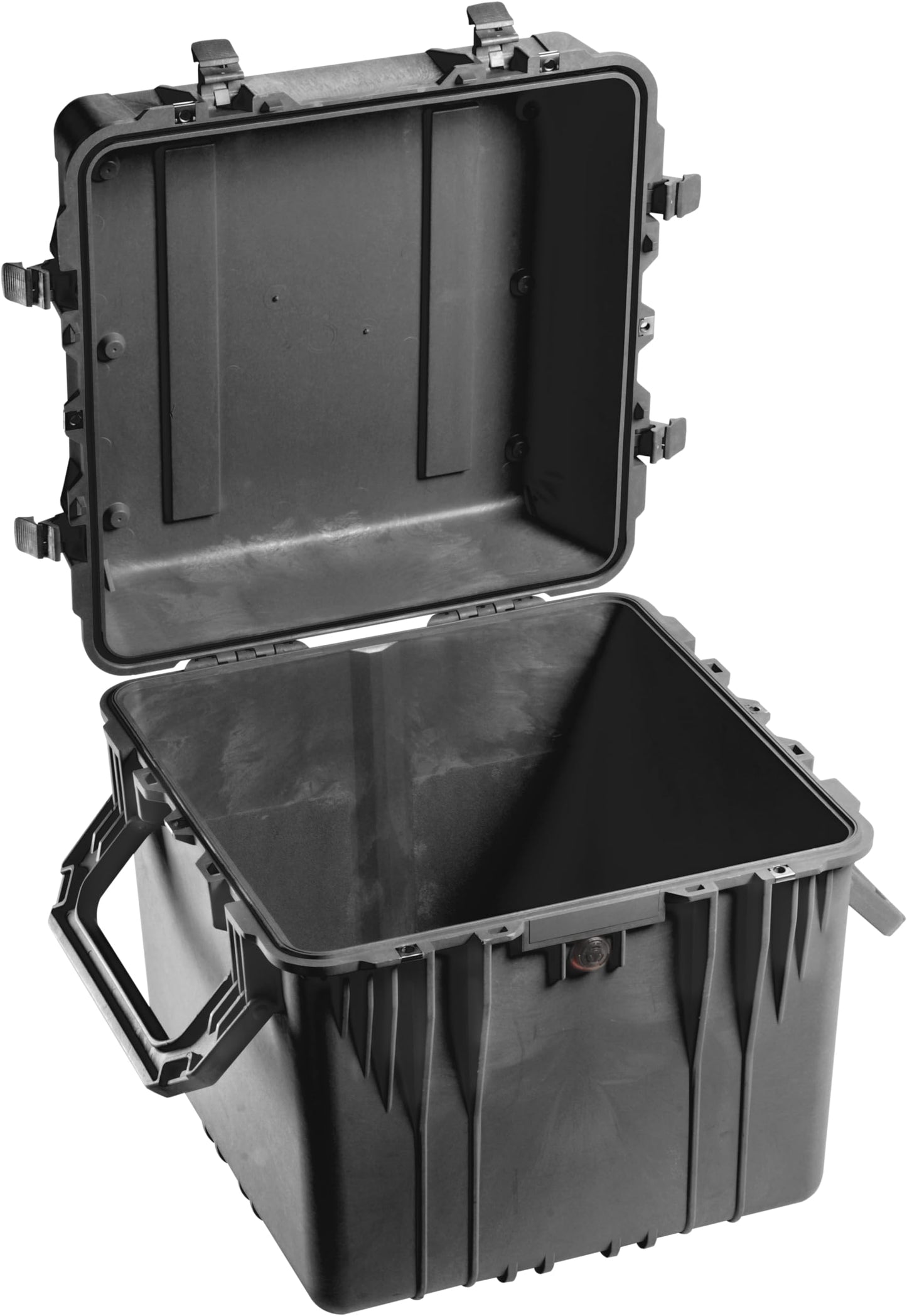 PELI 0350 Tiefer Protektor Kubus mit Extrabreiten Griffen, IP67 Wasserresistent, 131L Volumen, Ohne Schaum, Schwarz