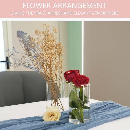 Glasvasen 12er-Pack, 15 cm hohe zylindrische Vase, Glasvase zur Tischdekoration, Blumenvase, Kerzenglasflasche, Kieselsteinflasche, für Party-, Hochzeits- und Bankettdekoration(12, 8.5×15-Gerade)