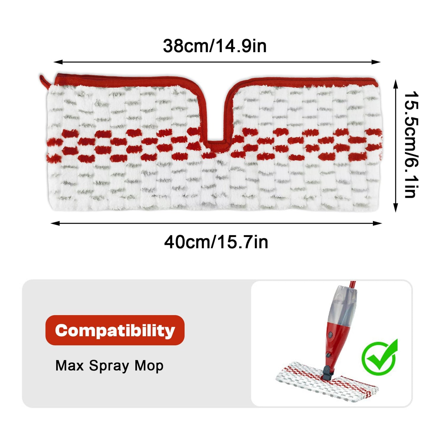 5 Stück für Vileda 1-2 Spraymax Sprühwischer Ersatzbezug Set, Wiederverwendbar für Vileda Wischmopp mit Sprühfunktion, Waschbarer Wischbezug Mop Microfaser Reinigung Pads, für alle Hartböden