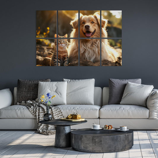 TONOR 8 Pack Art Acoustic Panel mit Selbstklebenden Wandpaneelen, 48"X32" Schallabsorbierende Paneele, Dekorative Schalldichte Paneele, Akustische Behandlung für Tonstudio, Büro, Katze und Hund