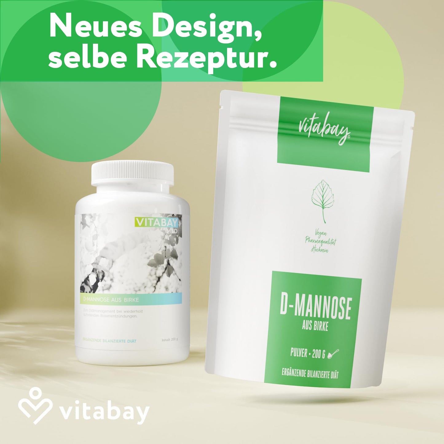 Vitabay D-Mannose Pulver aus Birke 200g - D Mannose Pulver Birke - Vegan, Naturbelassen & Laborgeprüft - 2g D Manose pro Tagesdosis - D Mannose Pulver aus Birke D- Mannose Dmannosse Pulver Mannose D