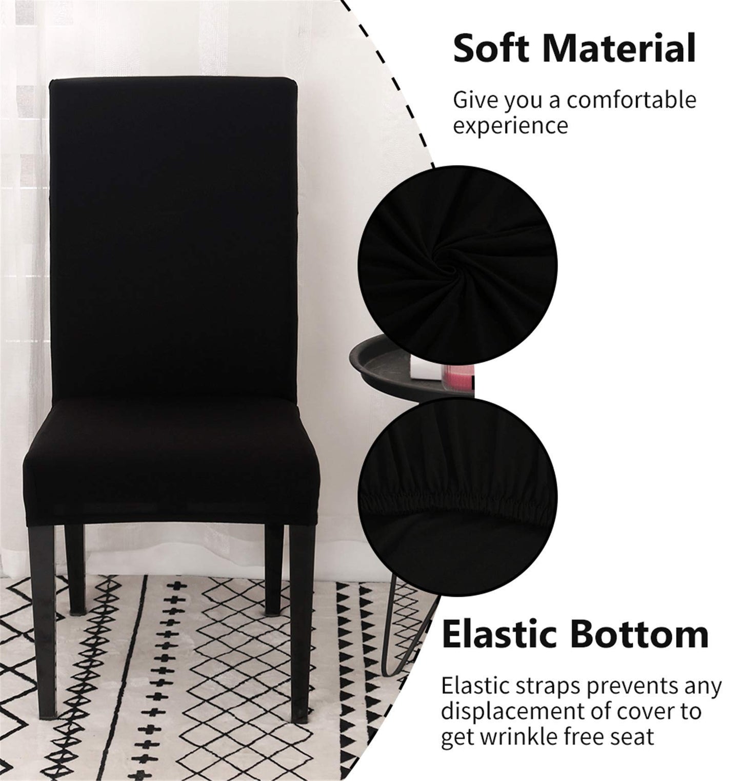 Aisprts Stuhlhussen 6er Set Stretch Stuhlhussen für Esszimmerstühle, Abnehmbarer Waschbarer Stühle Schutz Dekoration Stuhlbezug für Haus, Küche, Hotel, Restaurant, Bankett, Hochzeit, Party