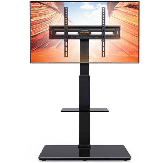 PERLEGEAR TV Ständer TV Bodenständer für 30-70 Zoll Flach & Curved Fernseher bis zu 50 KG mit Neigung, TV Stand mit höhenverstellbar, TV Standfuss mit Schwenkbar, Max VESA 600x400mm