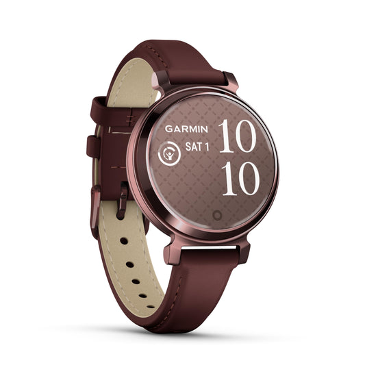 Garmin Lily 2 Smartwatch, klein und elegant, verstecktes Display, gemustertes Objektiv, Akkulaufzeit bis zu 5 Tage, Maulbeere