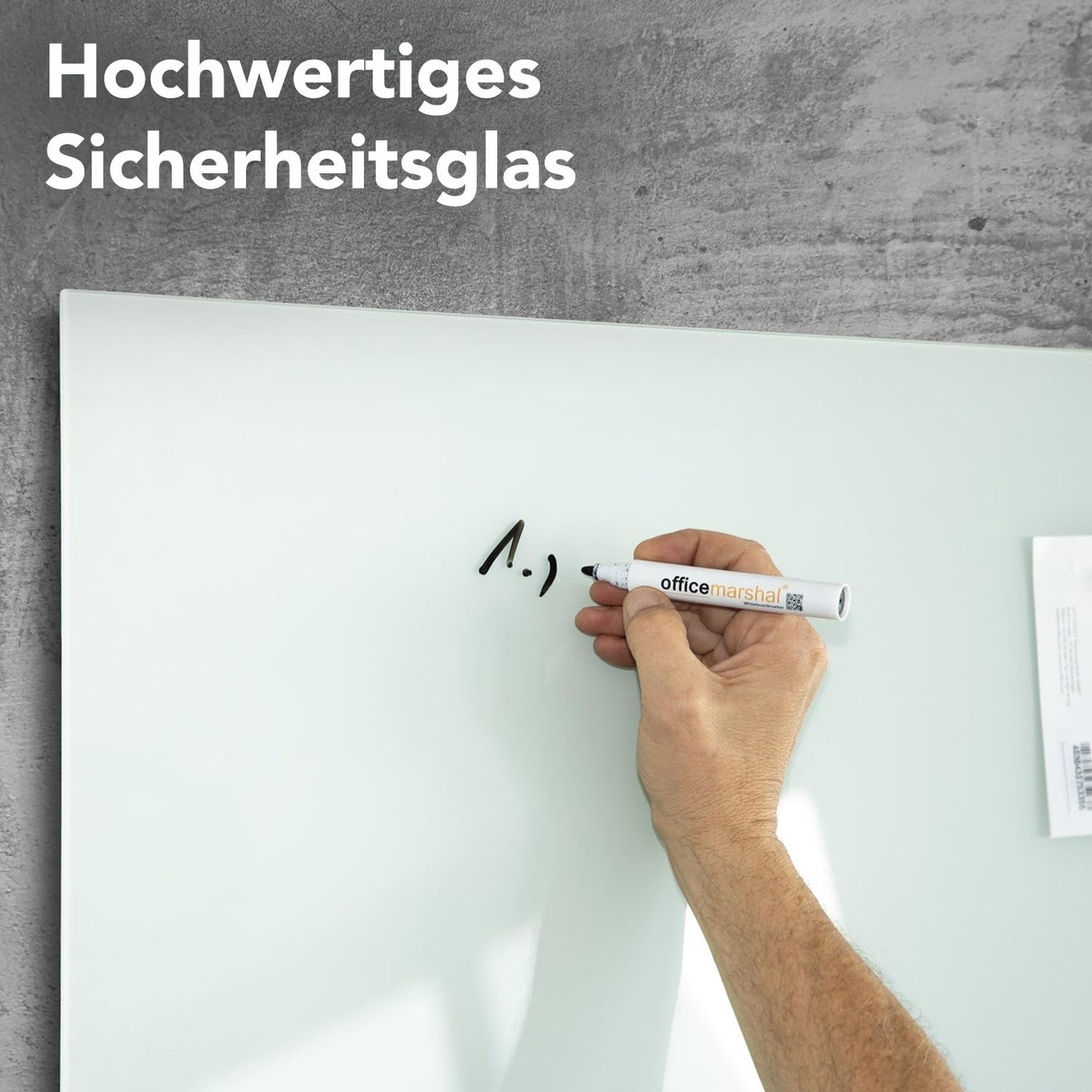 Premium Magnettafel aus Glas, Whiteboard rahmenlos, Pinnwand magnetisch, Glastafel inkl. 5 Magnete, Magnetwand beschreibbar, Wandtafel, Memoboard (65 x 100 cm)