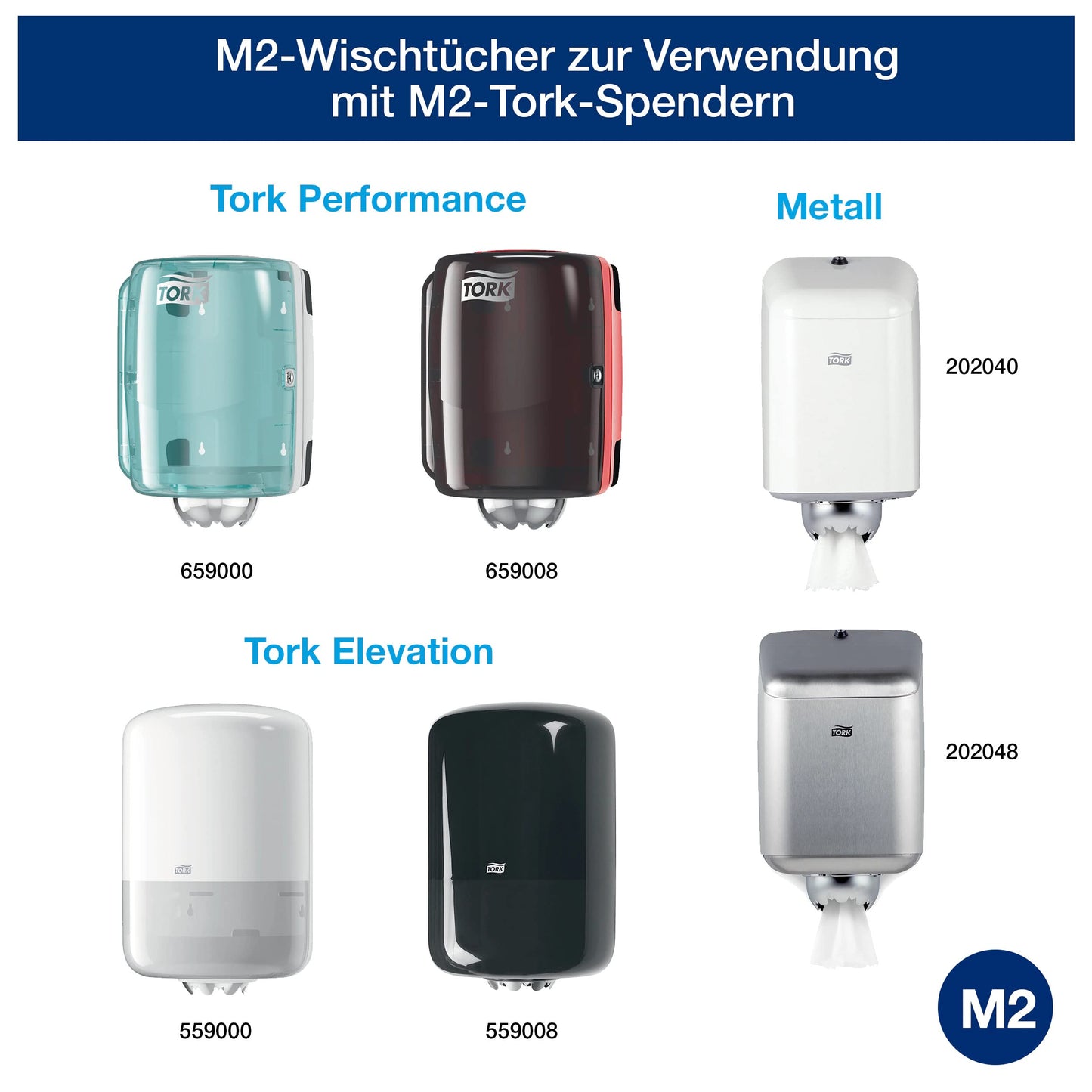 Tork 121206 Standard Papierwischtücher weiß für M2 Wischtuch Spender mit Innenabrollung – Wischtücher aus Papier 2-lagig & geprägt - 6 Rollen x 160 m, perforiert - 457 Tücher (20 x 35 cm) pro Rolle